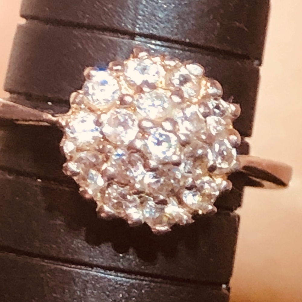 Wonderful Diamond Basket Ring. 925 Silver. 7.5